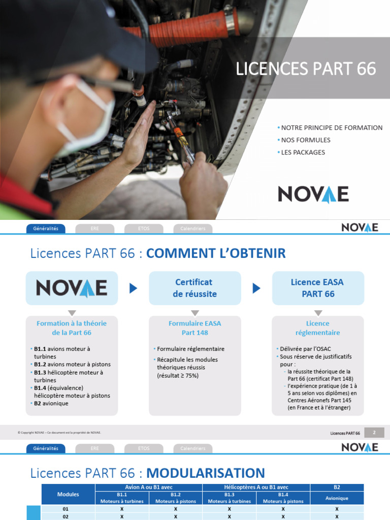 Licences PART 66 : Formation et Modules | PDF | Technologies de l'éducation