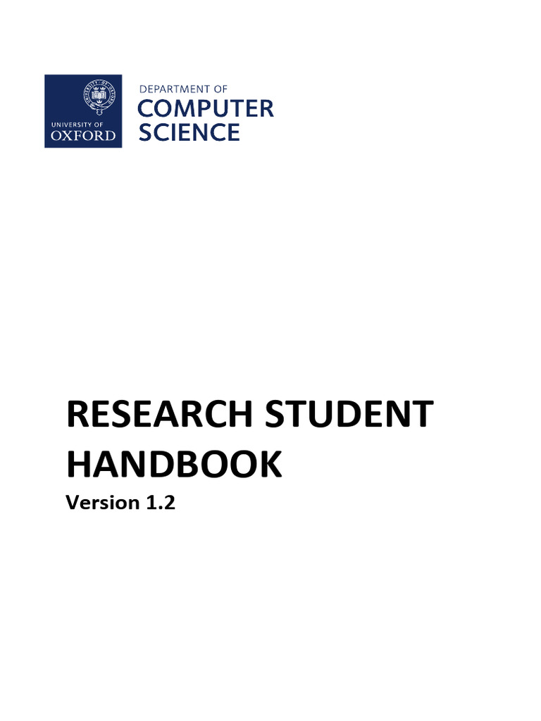 Oxford Computer Science Research Handbook | PDF | Thesis | Postgraduate ...
