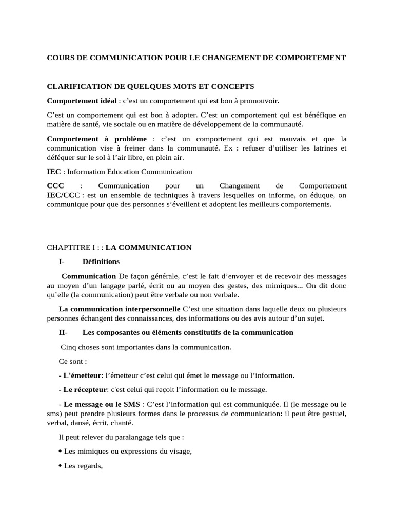 Communication pour le changement de comportement | PDF | la ...
