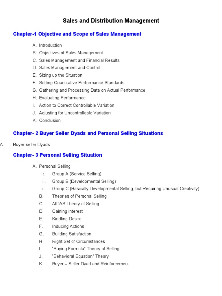 Sales and Distribution Management | PDF | Business
