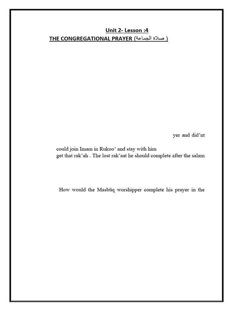 Understanding Congregational Prayer | PDF