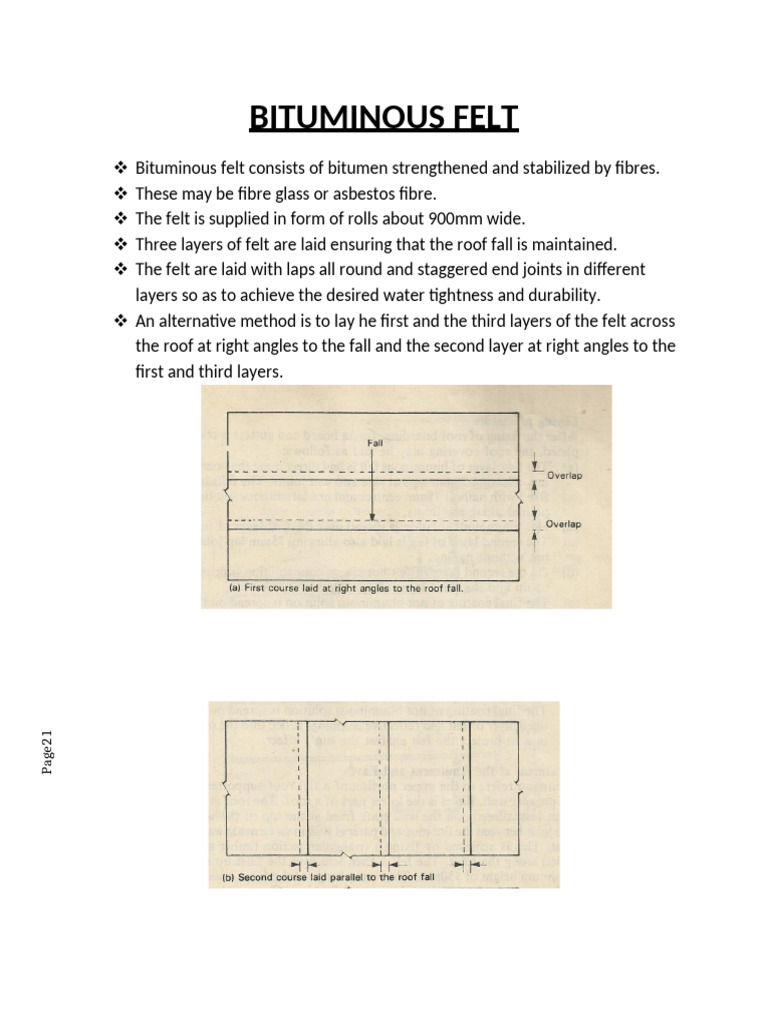 Bituminous Felt Roofing Techniques | PDF | Roof | Concrete