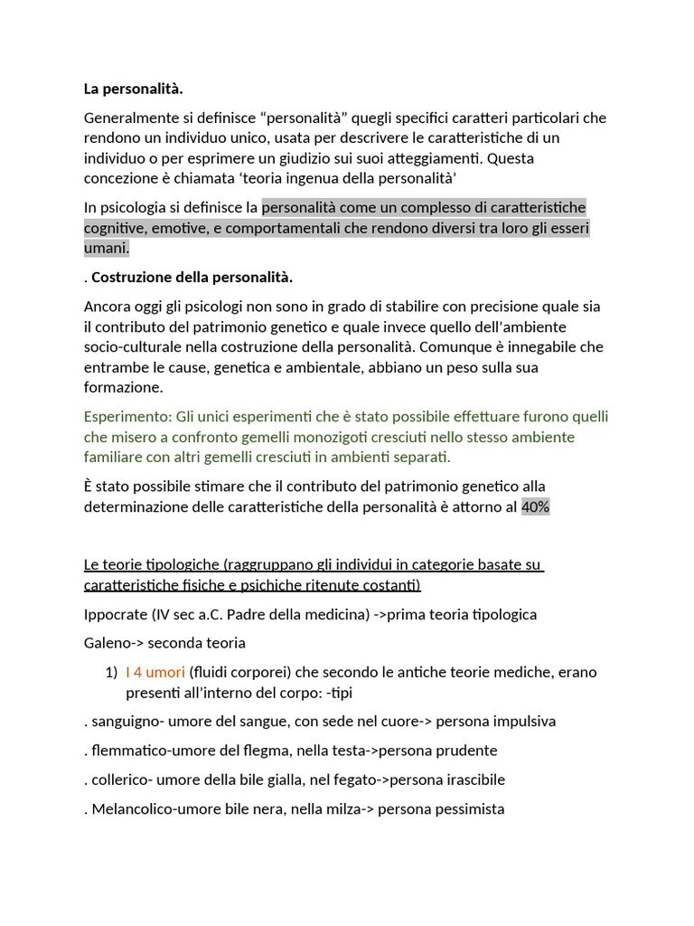 Personalità | PDF