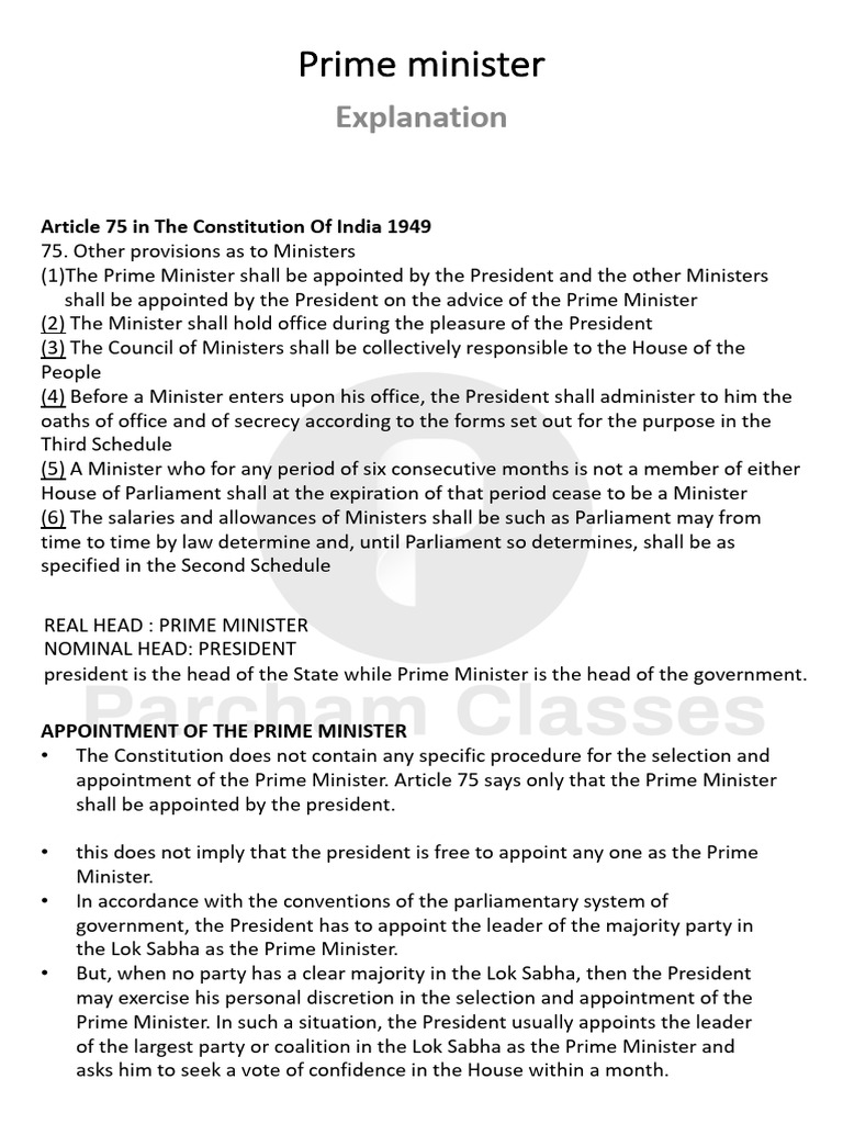 Prime Minister of India RKJMFL | PDF | Government | Government Institutions