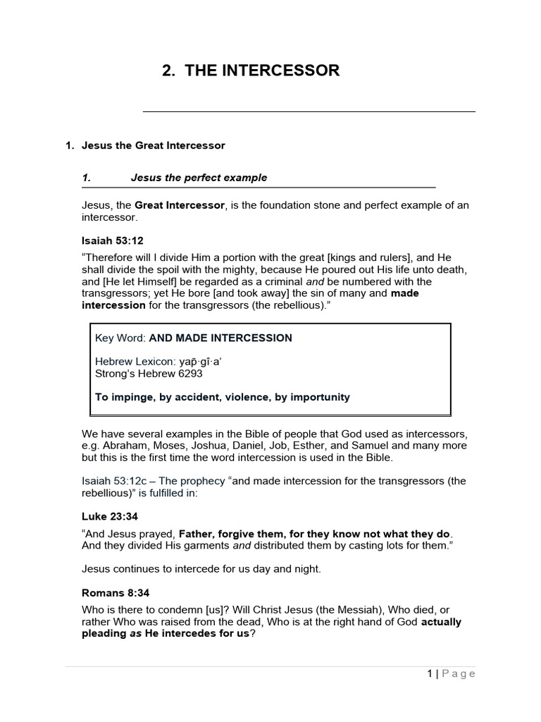 Session02 SOP TheIntercessor | PDF | Intercession | Abraham