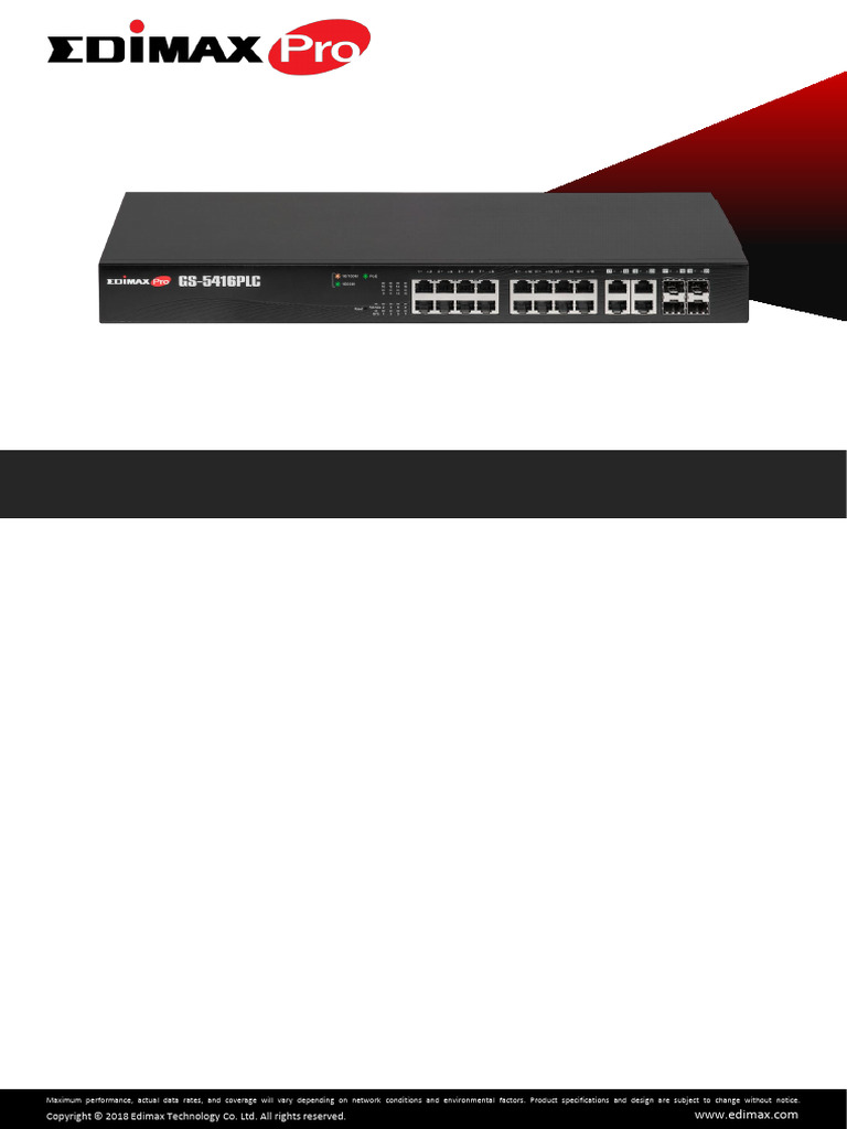 GS-5416PLC Gigabit PoE+ Switch Datasheet | PDF | Network Switch ...