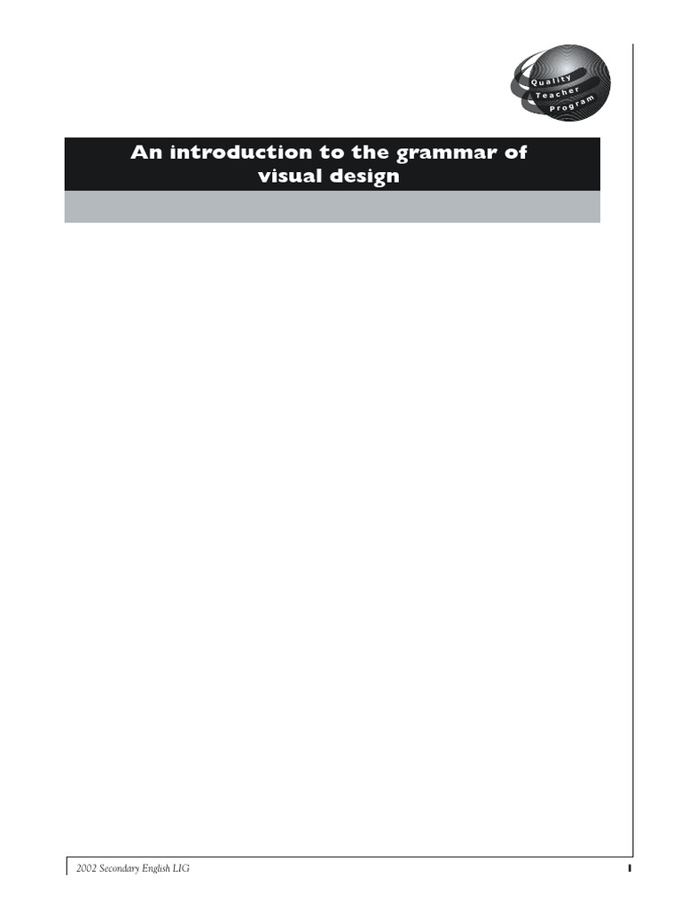 Visual Design Grammar for Literacy Education | PDF | Image ...