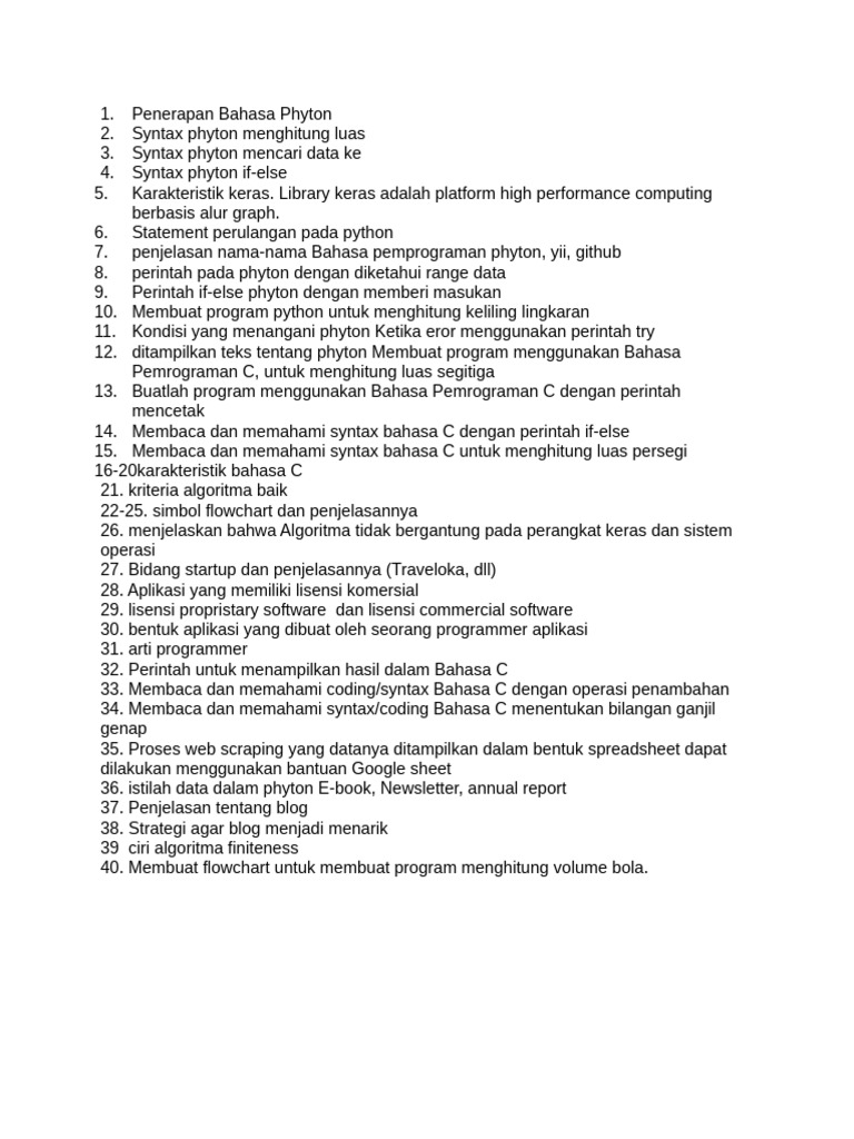 Panduan Lengkap Pemrograman Python dan C | PDF