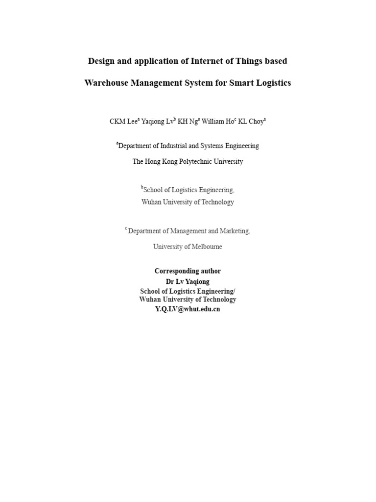 Ho - Design and Application of Internet of Things | PDF | Internet Of ...