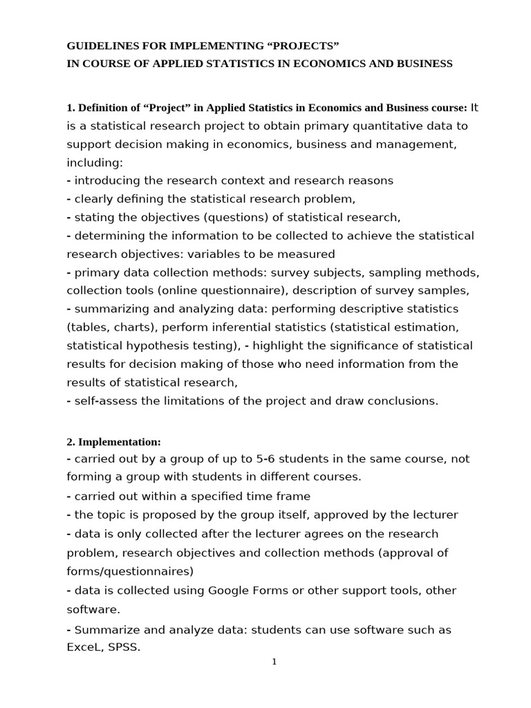 Guideline For Final Project Applied Statistics 2025 Update | PDF ...