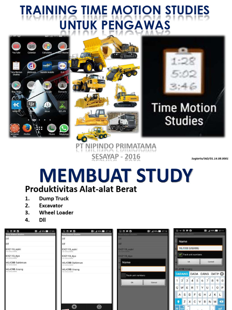 Training Time Motion Studies for Heavy Equipment | PDF | Loader ...