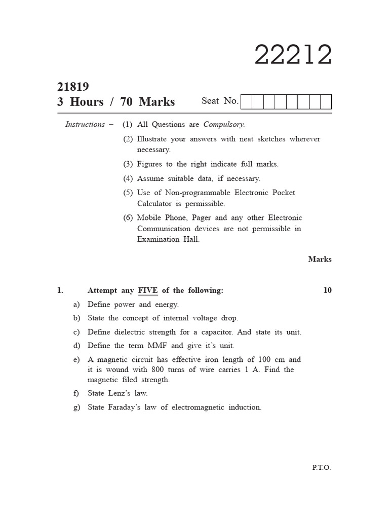 2019 Summer Question Paper | PDF | Inductor | Inductance
