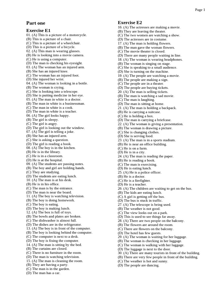 Visual Exercises for Language Learning | PDF