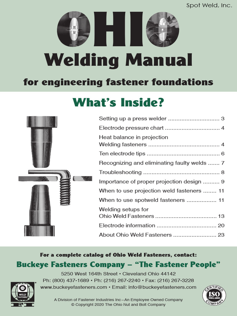 Welding Fasteners Manual Guide | PDF | Welding | Construction