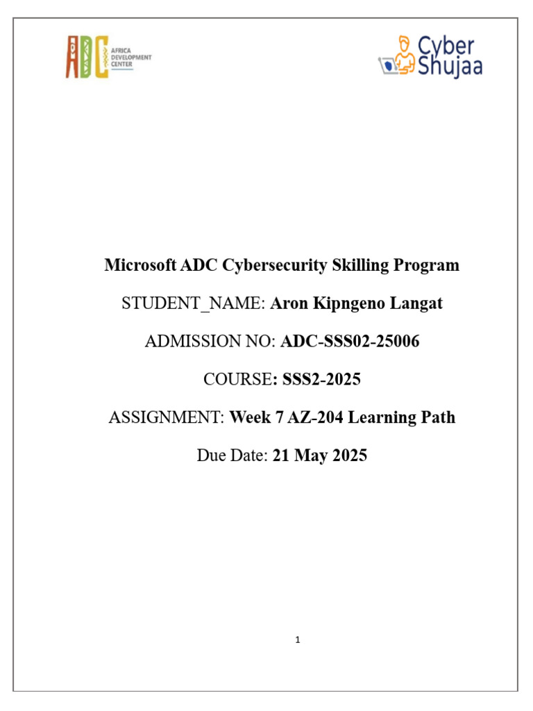 Az 204 Ass Gnment Week 7 | PDF | Microsoft Azure | Cloud Computing