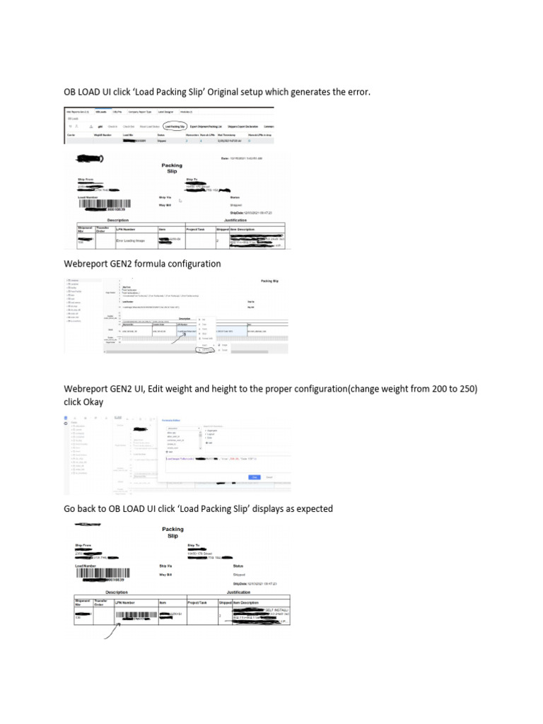 Ob Load Pack Slip | PDF