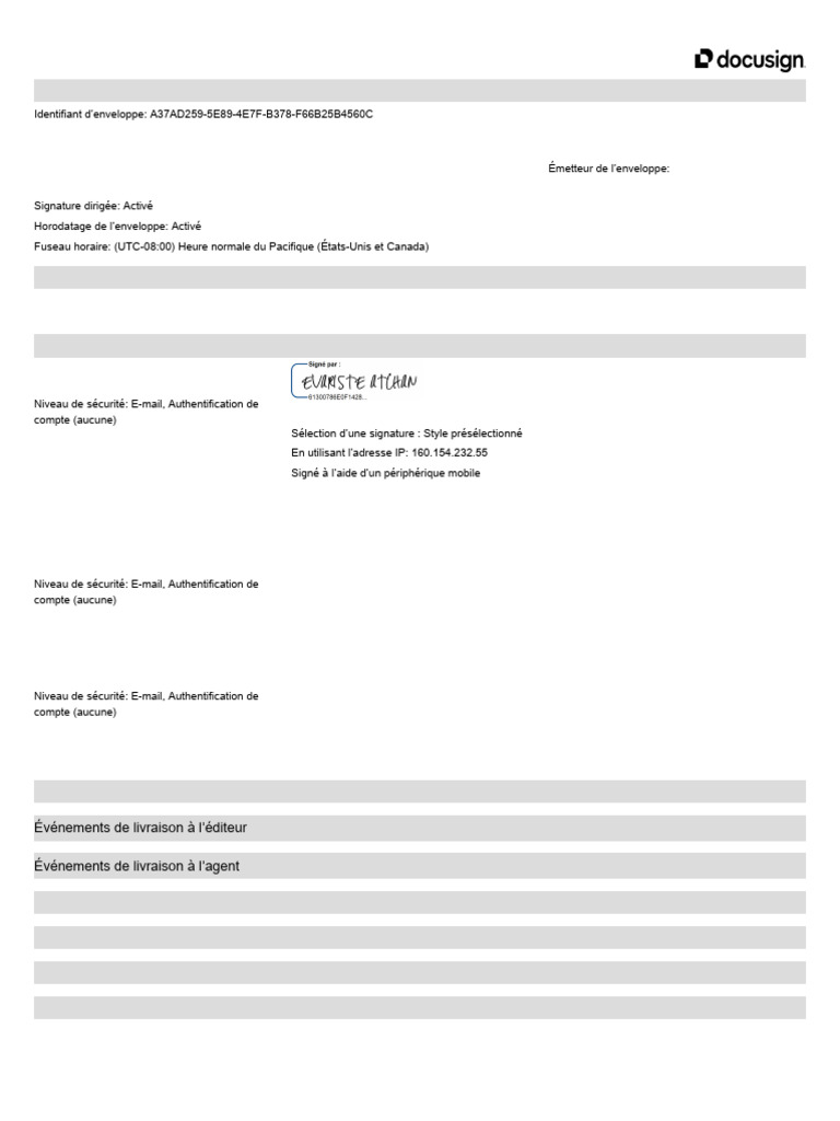 Certificat de réalisation DocuSign | PDF | Email Address
