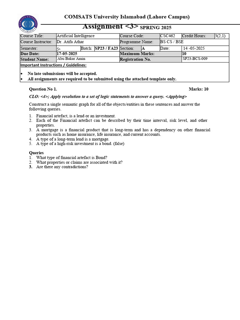 AI Assignment 3 | PDF