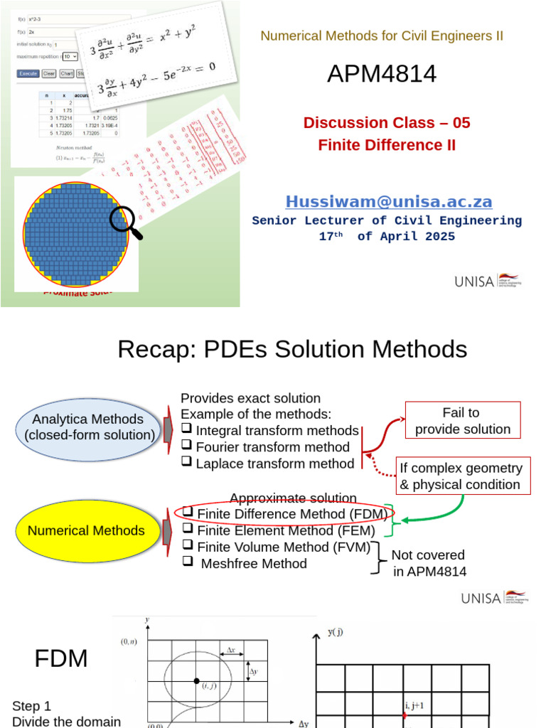 Class 05 - 17 April 2025 | PDF | Finite Difference | Partial ...
