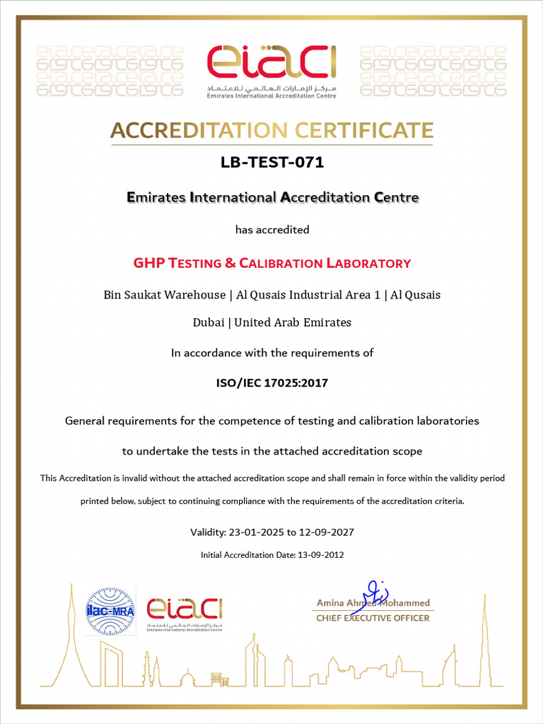 GHP Testing Lab Accreditation Details | PDF | Carbon Dioxide | Air ...