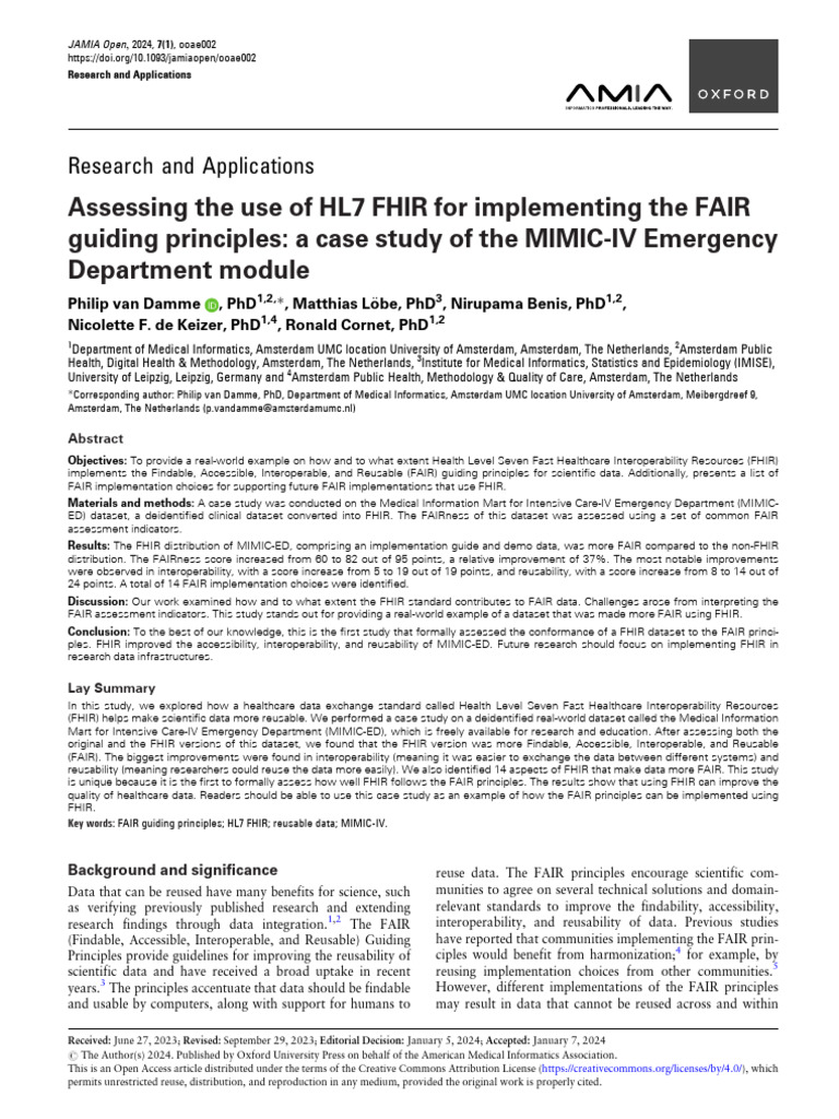 FHIR's Impact on FAIR Data Principles | PDF | Metadata | Data