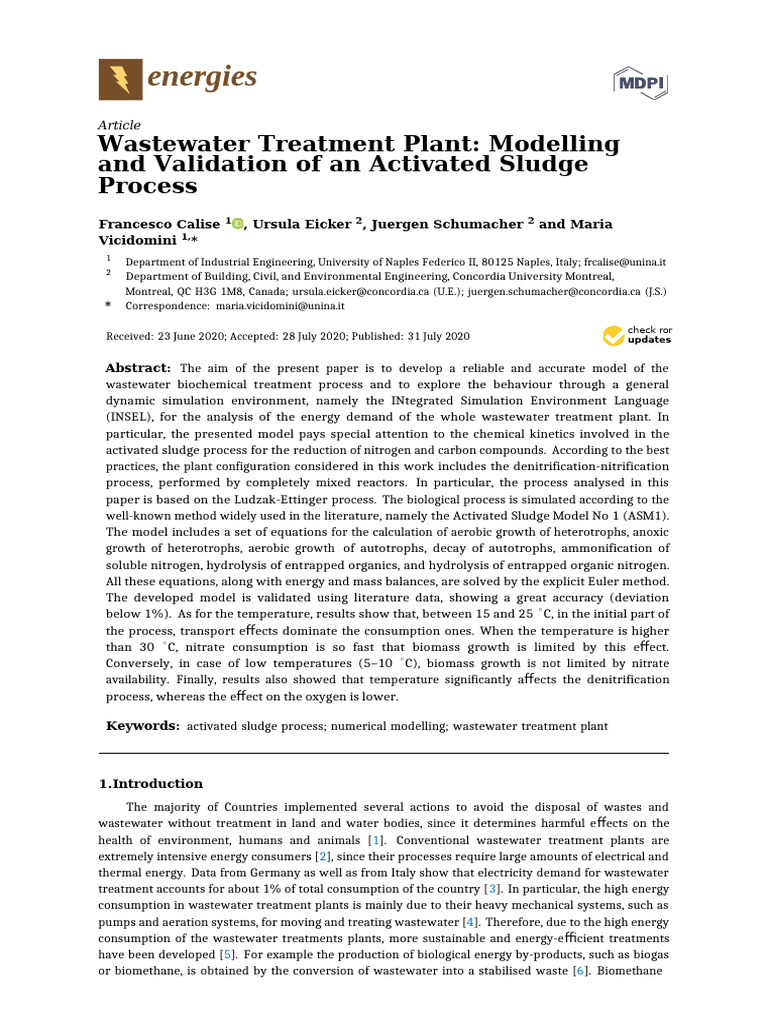 Wastewater Treatment Plant Modelling and Validatio (1) PDF Sewage