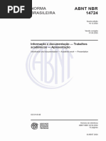 ABNT NBR 14724: Apresentação de Trabalhos Acadêmicos | PDF | Abstract ...
