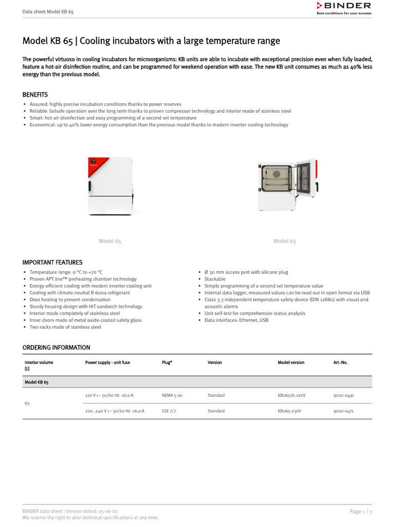 Data Sheet Model KB 65 en | PDF | Ac Power Plugs And Sockets ...