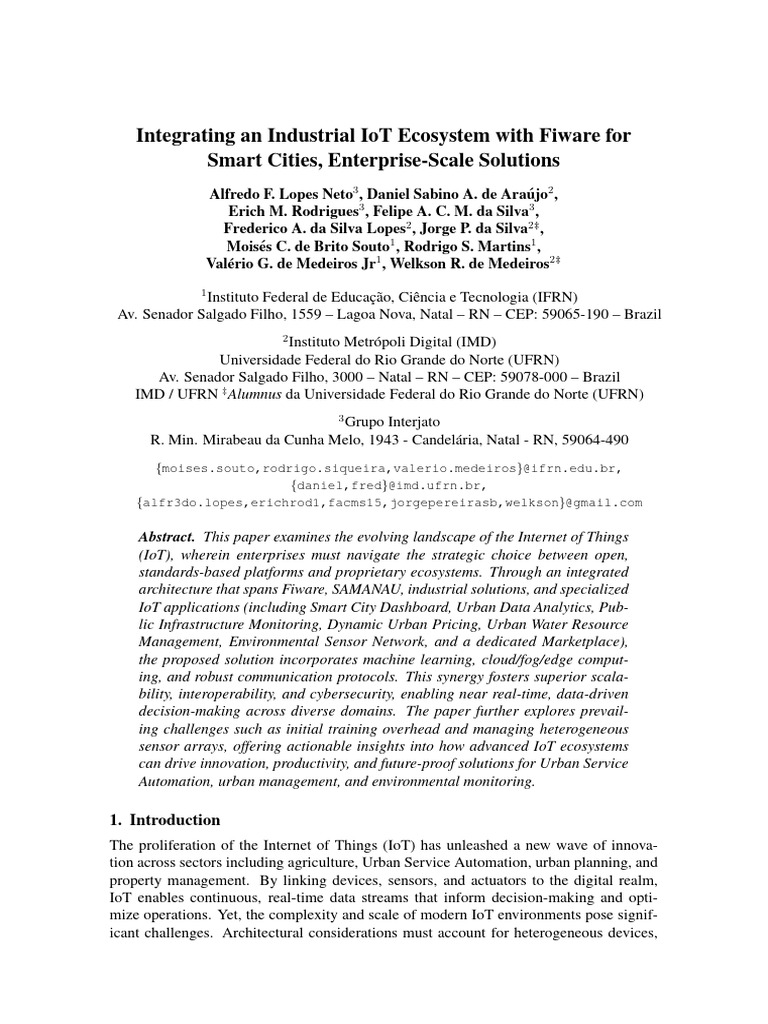 IoT Integration for Smart Cities in RN | PDF | Internet Of Things ...