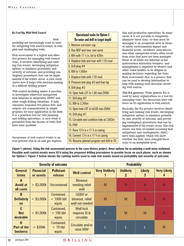 Mitigating Well Control Risks in Drilling | PDF | Risk | Risk Assessment