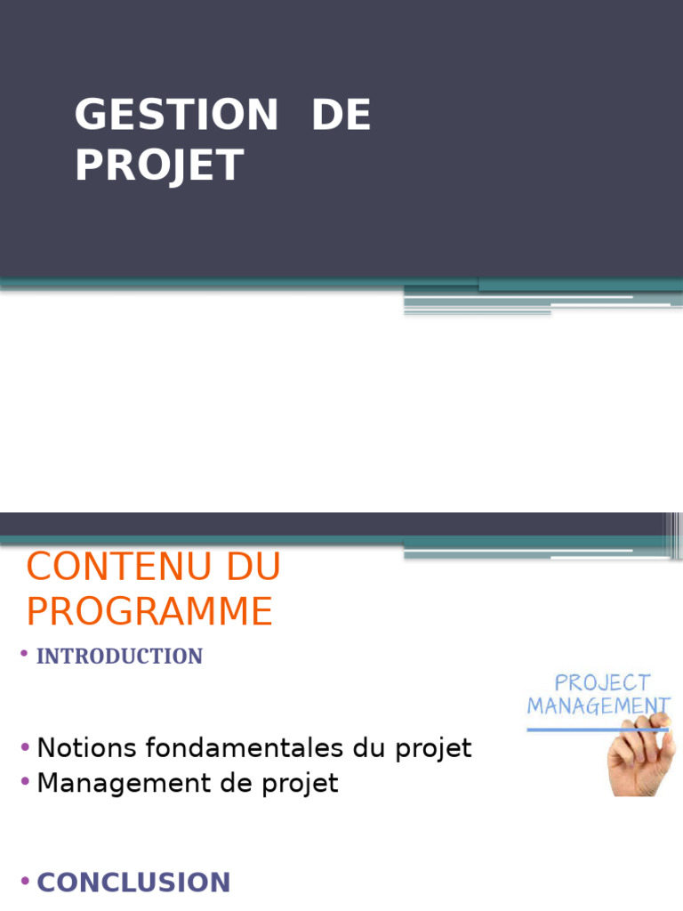 Gestion de Projet : Concepts et Historique | PDF | Gestion de projet ...