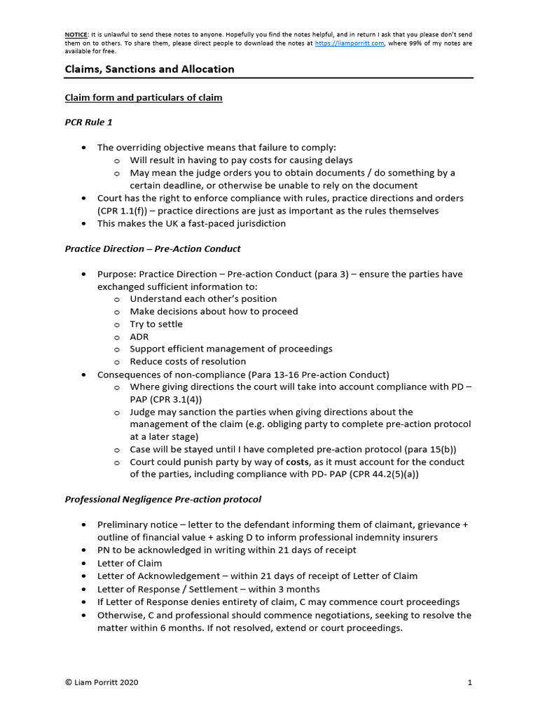 03 Claims, Sanctions and Allocation | PDF | Discovery (Law) | Judgment ...