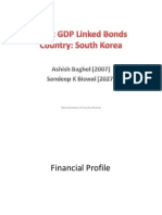 South Korea - Comparison of Cost of Borrowings in GDP Linked Bonds Vs Treasury Bonds