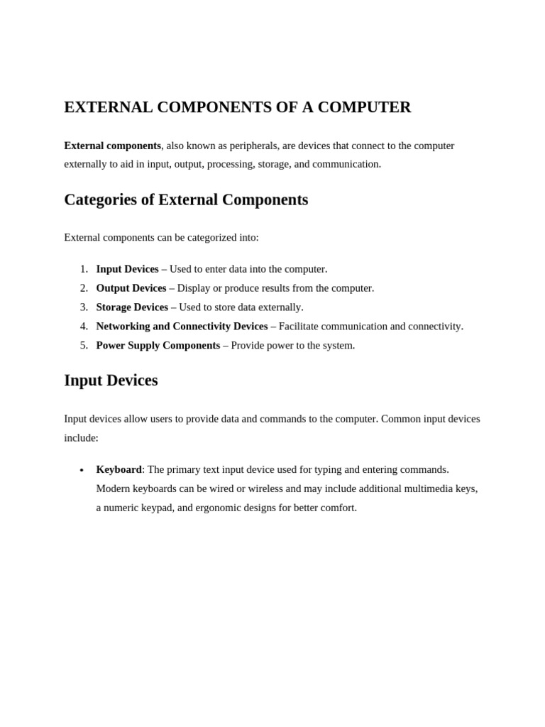 Overview of Computer External Components | PDF | Oled | Liquid Crystal ...