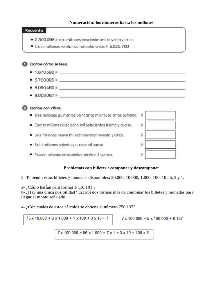 Material de Repaso de Matemáticas para 5° de Primaria | PDF