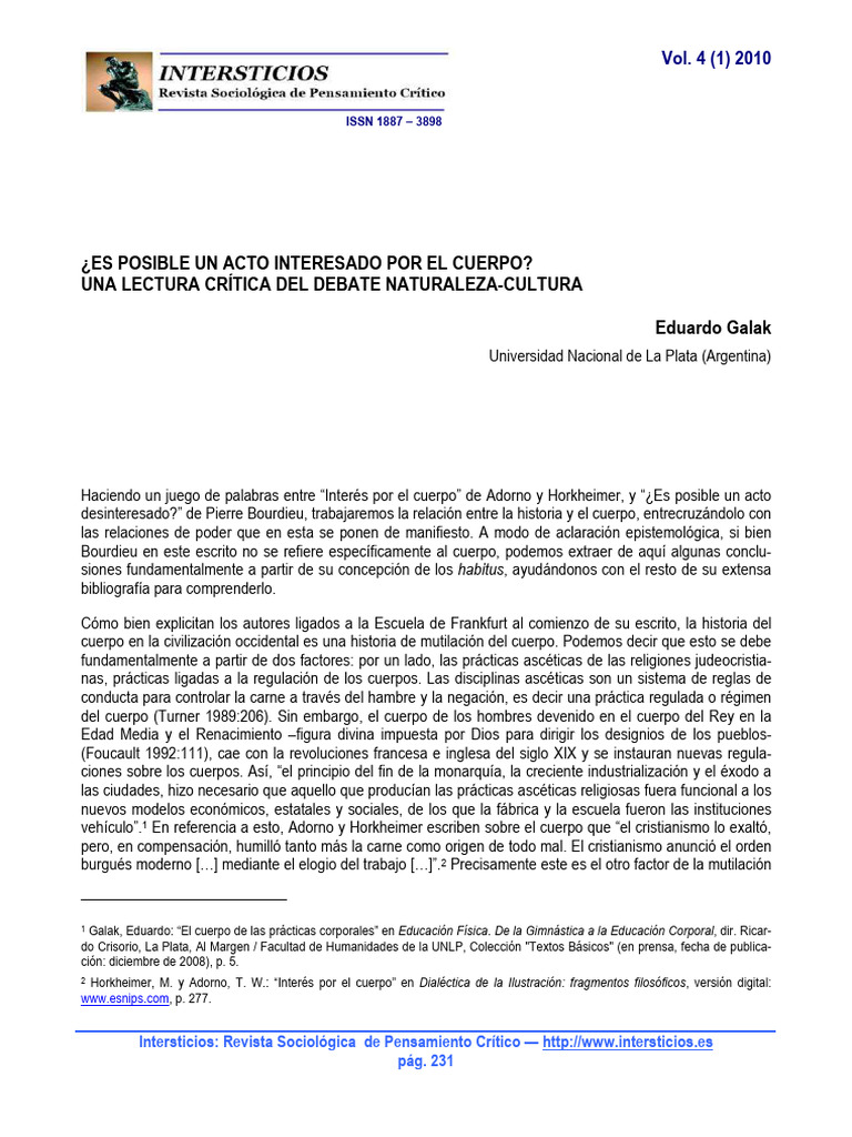 Es Posible Un Acto Interesado Por El Cu | PDF