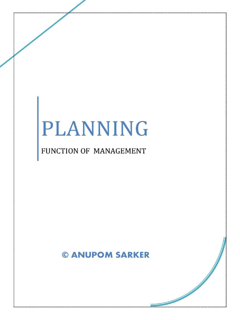 Planning Function Of Management Pdf