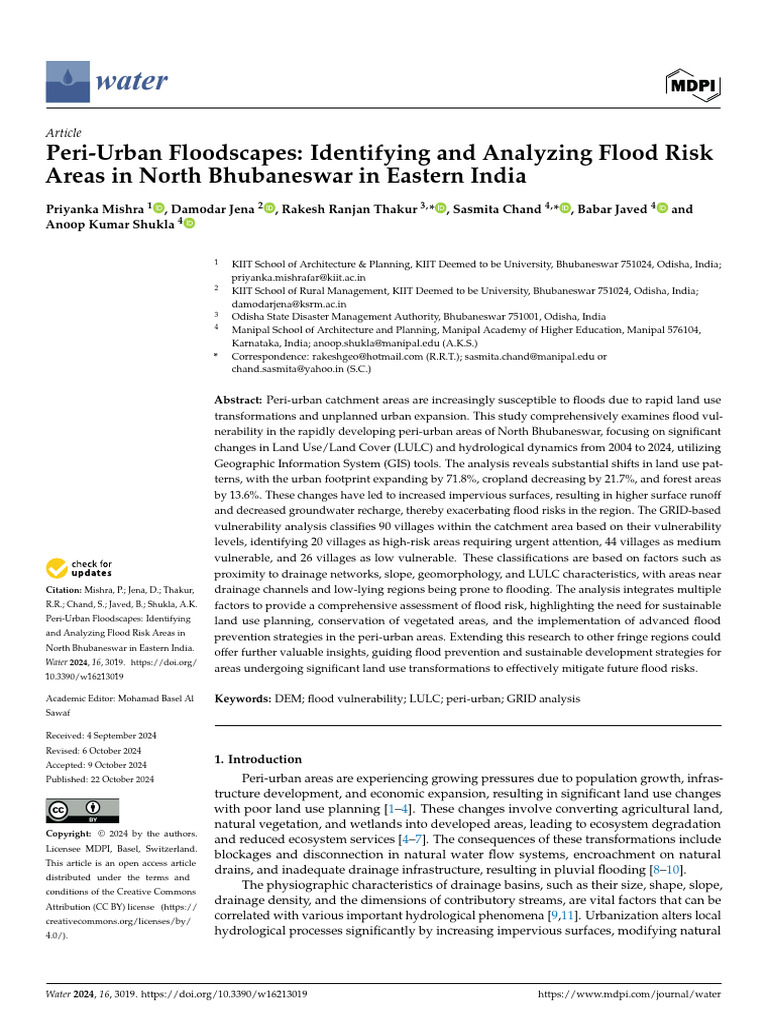 Water 16 03019 | PDF | Flood | Drainage Basin