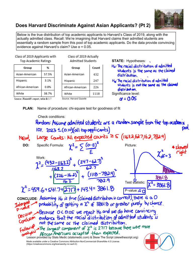 GOF+Harvard+vs.+Asians+Part+2+KEY | PDF | P Value | Affirmative Action