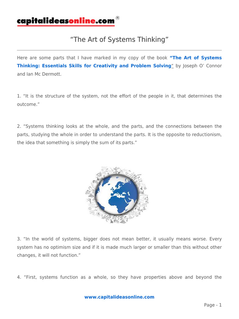Essentials of Systems Thinking | PDF | Experiment | Evidence