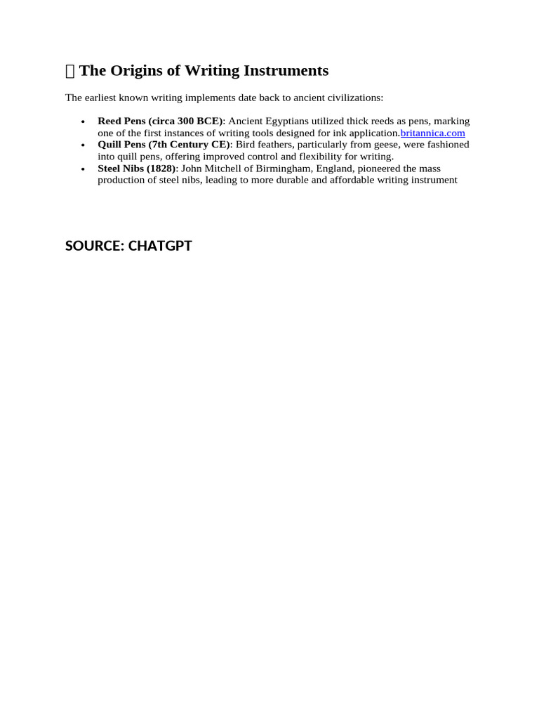 History of Writing Instruments | PDF