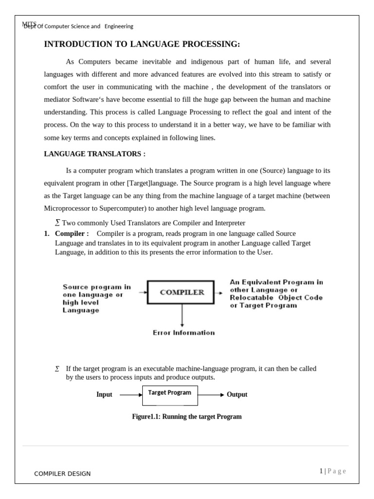 Compiler Design and Language Processing | PDF | Compiler | Parsing