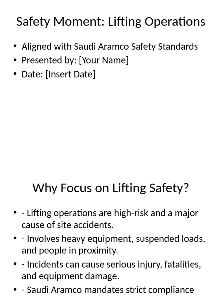 Lifting Safety Operations Overview | PDF