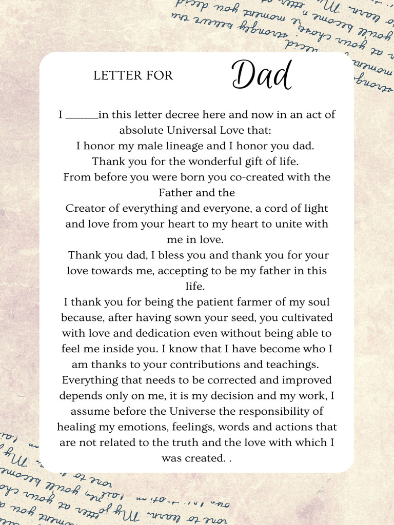 A Letter of Gratitude to My Father | PDF | Love | Psychology