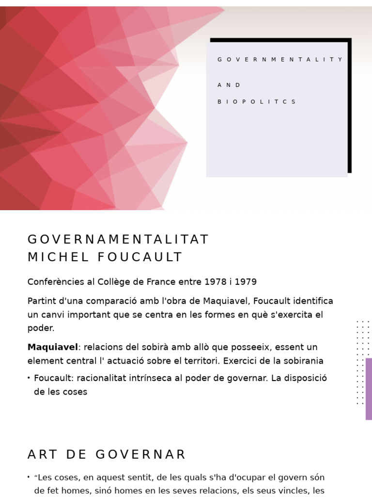 Governmentality and Biopolitics | PDF
