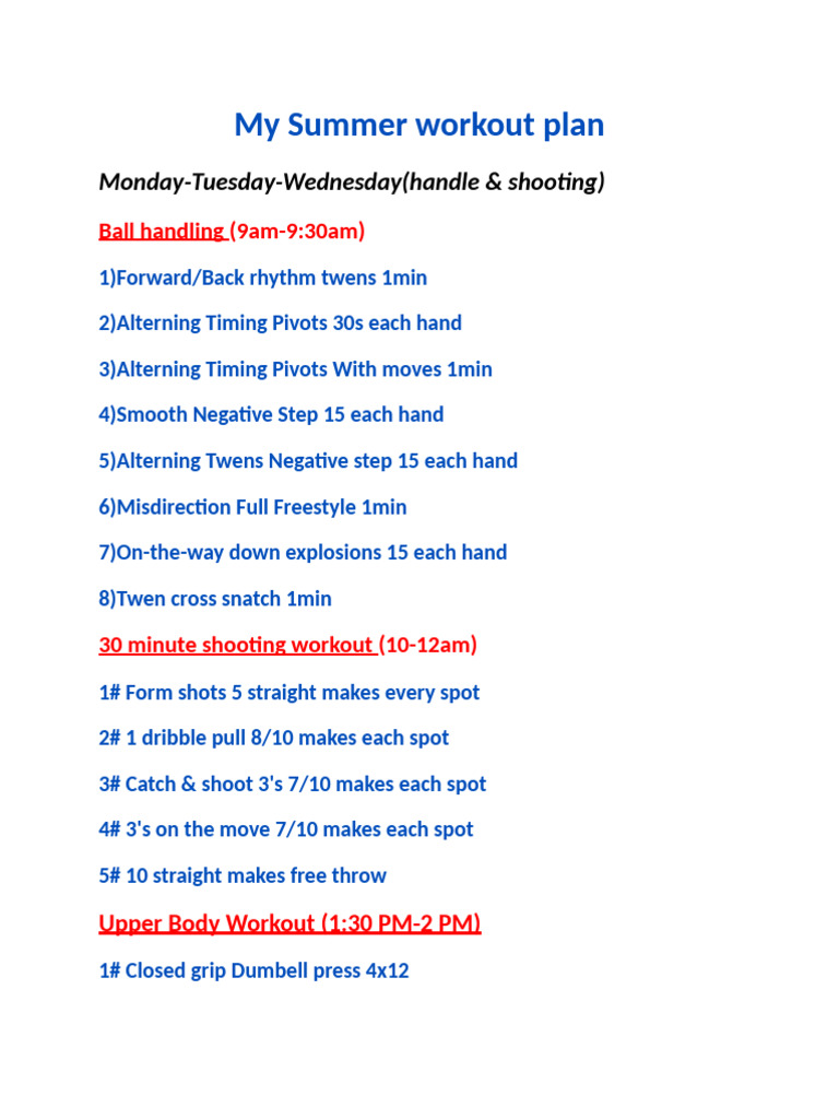 My Workout Plan | PDF
