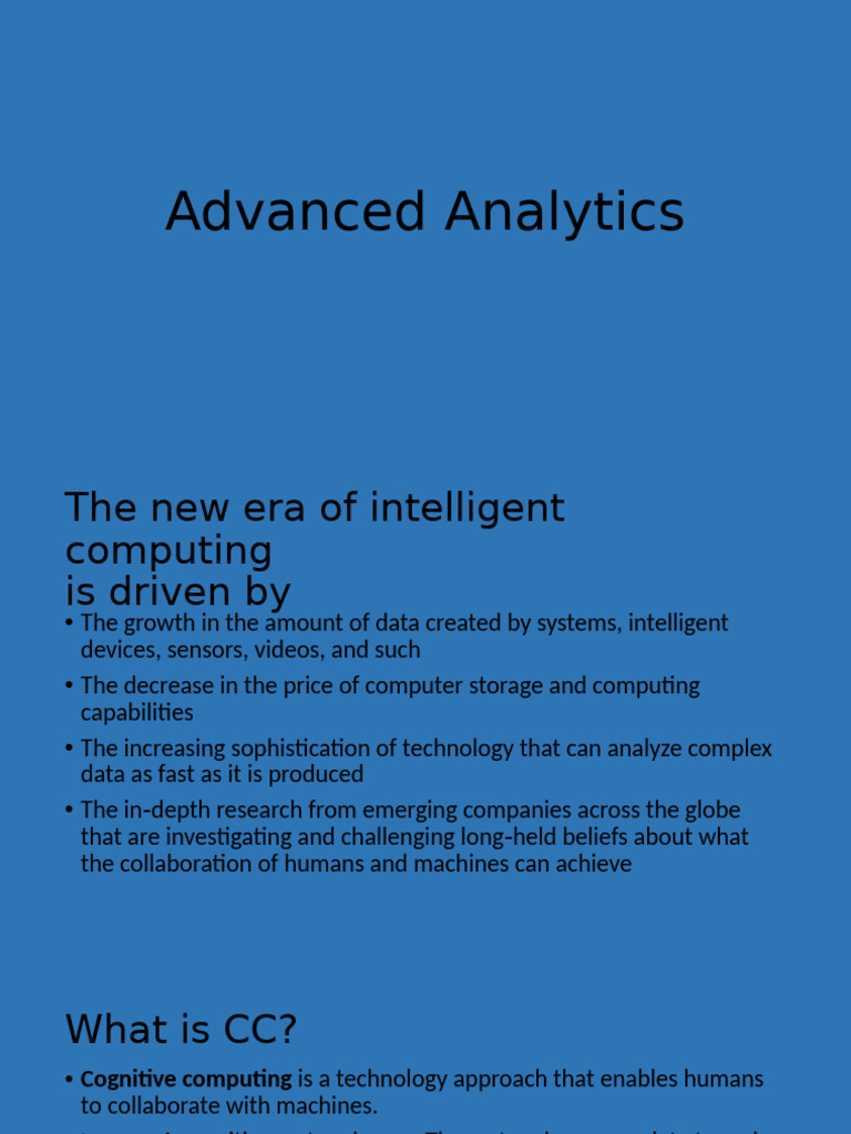 6 AdvancedAnalytics | PDF | Machine Learning | Statistics