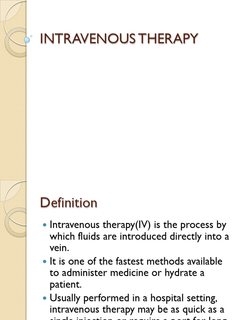 IV Rehydration Therapy Overview | PDF | Intravenous Therapy | Osmosis