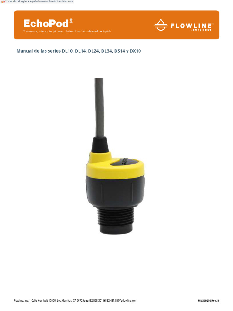 Manual de EchoPod® de Flowline | PDF | Mecánica de Medios Continuos ...