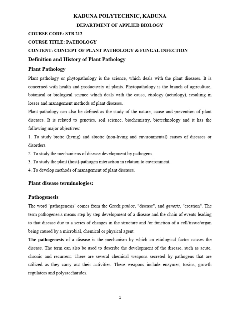 Plant Pathology: Fungal Infections Explained | PDF | Fungus | Bacteria